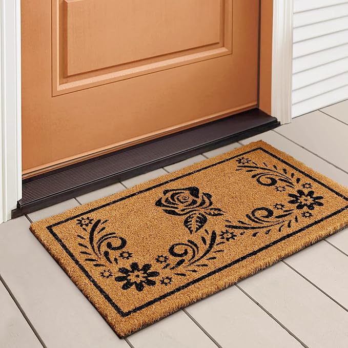 LuxUrux Welcome Mats Outdoor Coco Coir Doormat, by LuxUrux