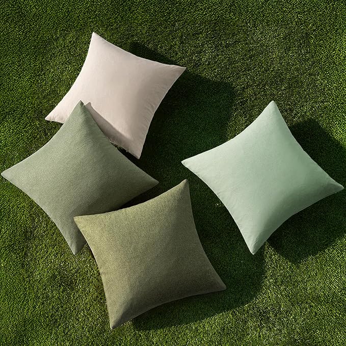 MIULEE Pack of 4 Decorative Throw Pillow Covers Linen Waterproof Pillow Covers - Image 4