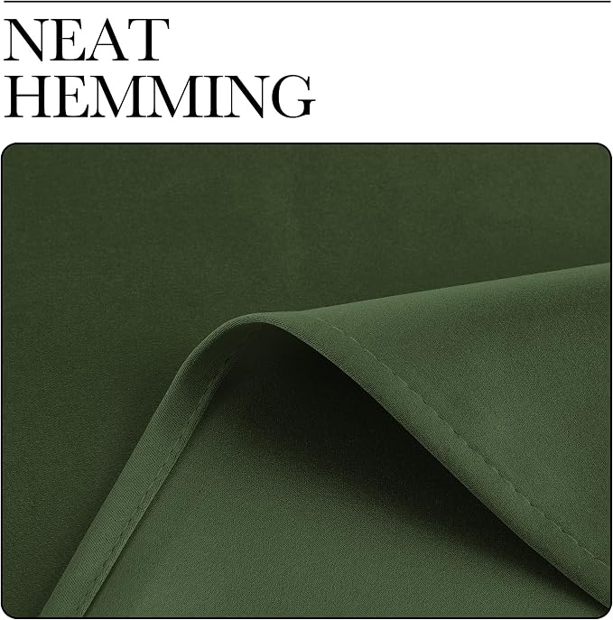 NICETOWN Dark Green Blackout Cafe Satin Curtains - Image 7