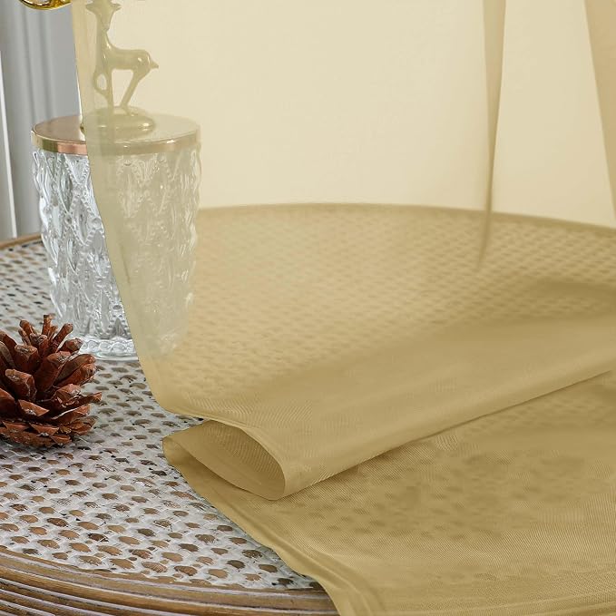 OWENIE Sheer Gold Curtains 108 Inches Long - Image 7