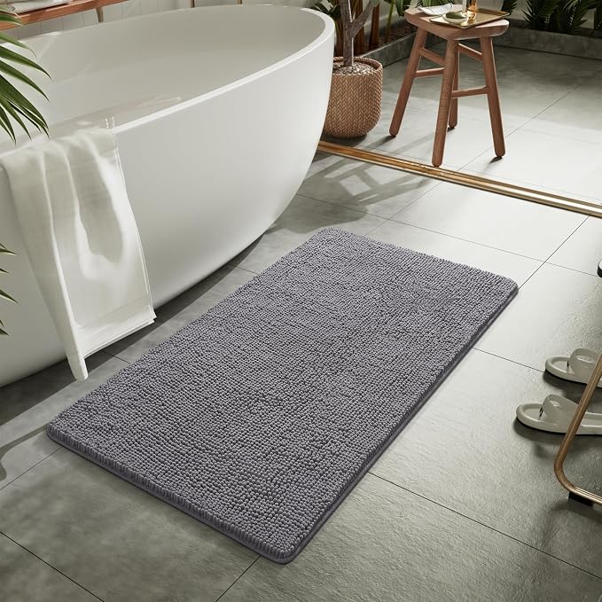 LOCHAS Luxury Bathroom Rug Shaggy Bath Mat 24 x 44 Inch, Washable Non Slip Bath - Image 7