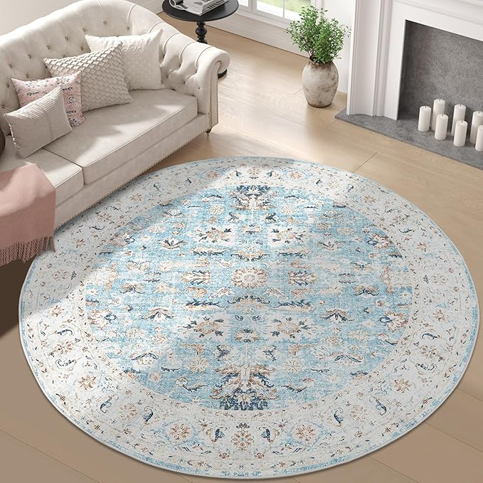 jinchan Round Rug 6ft Area Rug by JINCHAN