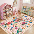 RELEANY Floral 5x7 Area Rug Machine Washable Soft Print Boho Carpet Non Slip by RELEANY