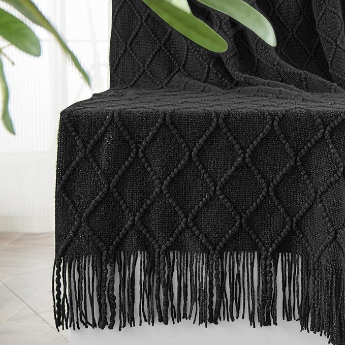 inhand Knitted Throw Blankets for Couch and Bed, Soft Cozy Knit Blanket by inhand