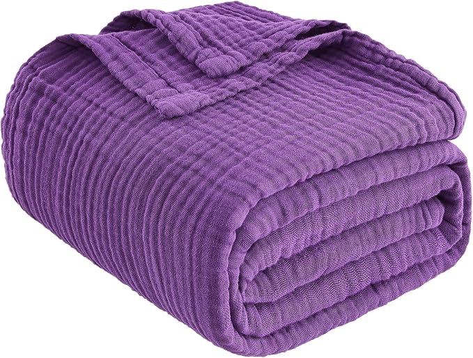 EMME Cotton Muslin King Blanket Big Oversized Bed Layering Bedspread Coverlet - Image 5