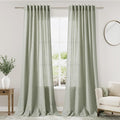 Nanspring Sage Green Linen Blend Light Filtering Curtains 86 Inches Long 2 by Nanspring