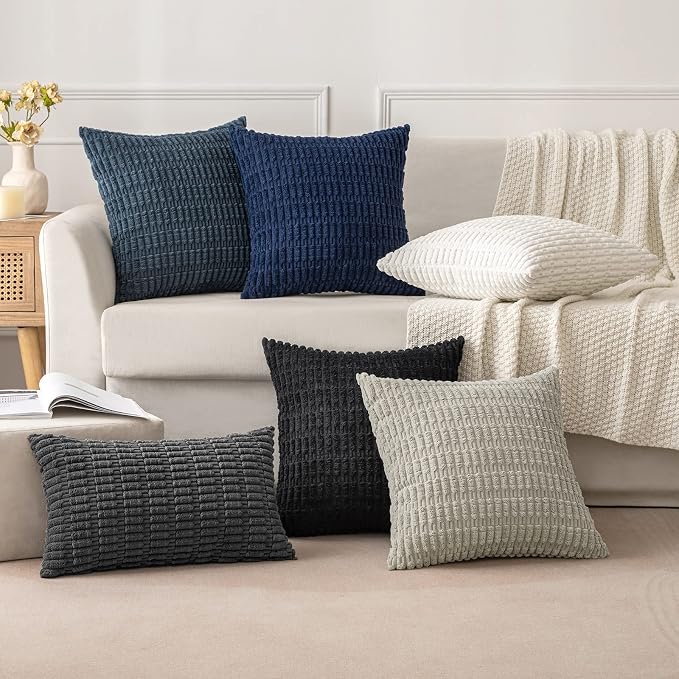 MIULEE Pack of 2 Corduroy Decorative Throw Pillow Covers 16x16 Inch Soft Boho - Image 3