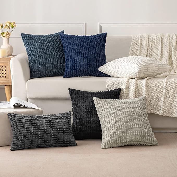 MIULEE Pack of 2 Corduroy Decorative Lumbar Throw Pillow Covers 20x12 Inch Soft - Image 3