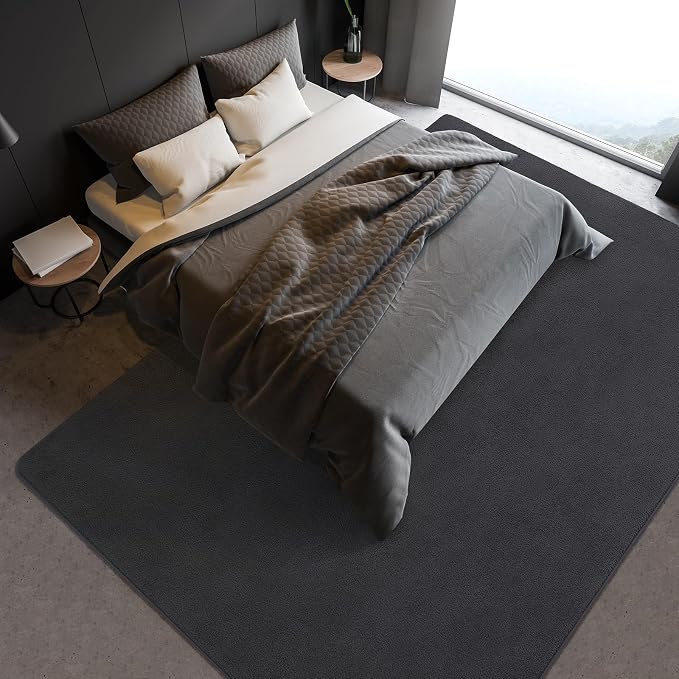 Soft Rugs for Living Room 6x9 Dark Grey, Minimalist Area Rug for Bedroom - Image 3