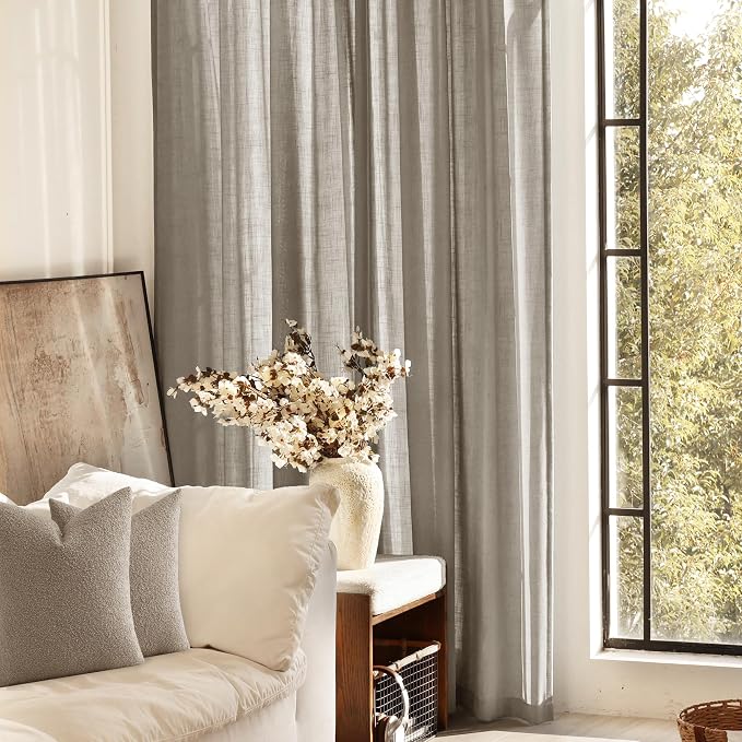 Taupe Linen Curtains 96 inches Long - Image 5