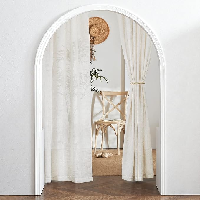 RYB HOME Sheer Linen Blend Curtains by RYBHOME