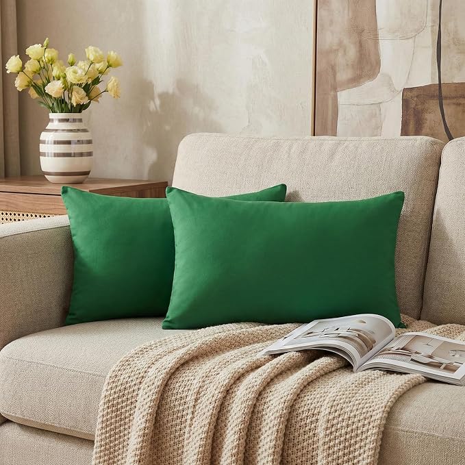 4-Pack 100% Cotton Lumbar Comfortable Solid Decorative Throw Pillow Case - Image 4