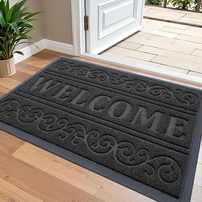 OLANLY Welcome Door Mat Indoor Outdoor Entrance, Heavy Duty Sturdy Front Door by OLANLY
