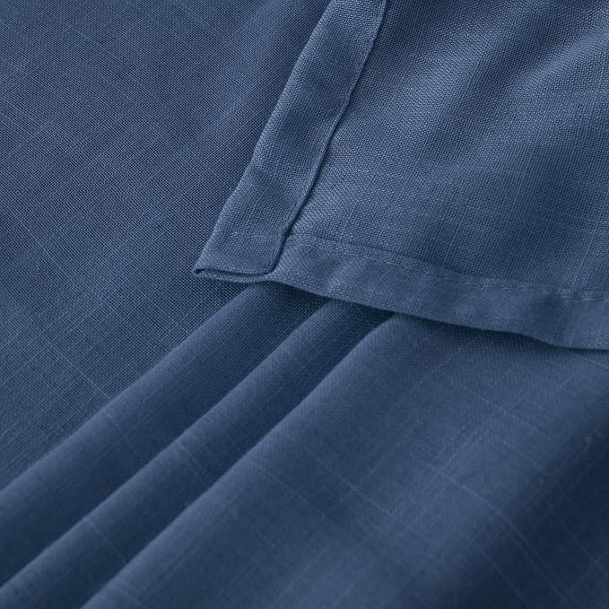 BGment Short Navy Blue Semi Sheer Curtains 40 Inch Length - Image 7