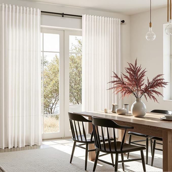 Nanspring Extra Wide 100x108 Inch Linen Curtains - Image 8