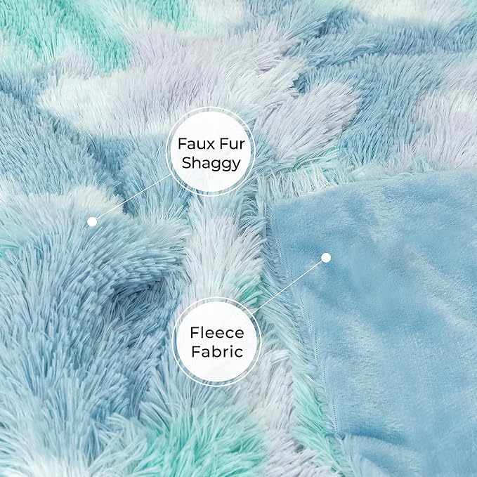 Tuddrom Decorative Extra Soft Faux Fur Blanket Queen Size 80"x90", Solid - Image 6