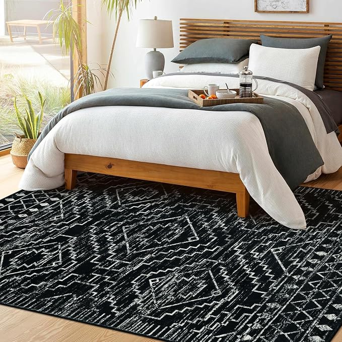 Wonnitar Moroccan Washable Area Rug 5x7, Non-Slip Boho Bedroom Throw Mat - Image 6