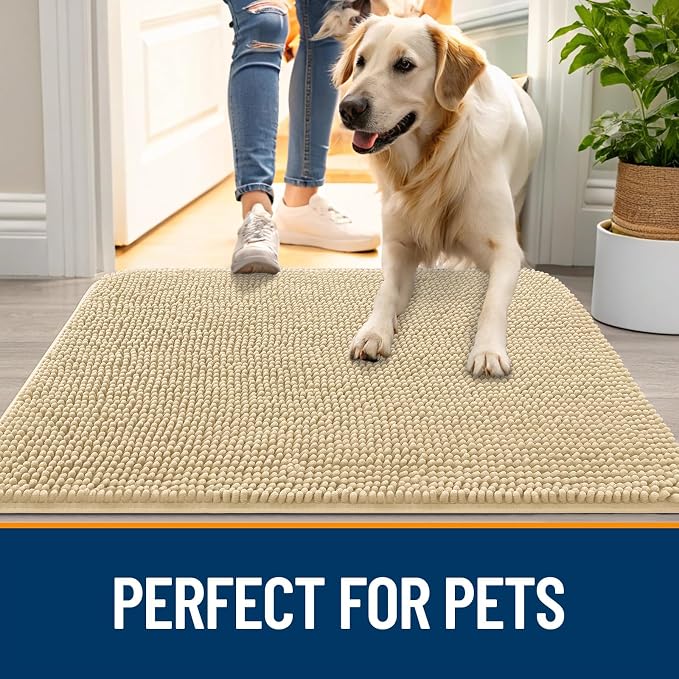 OLANLY Dog Door Mat for Muddy Paws 47x20, Absorbs Moisture and Dirt, Absorbent - Image 6