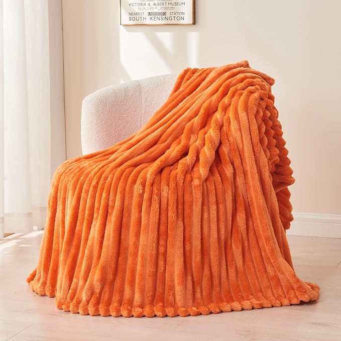 NEWCOSPLAY Super Soft Fall King Blanket Orange Premium Silky Flannel Fleece 3D - Image 9