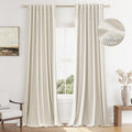 Guken 100% Blackout Linen Curtains 144 Inch Length 2 Panels Set by Guken