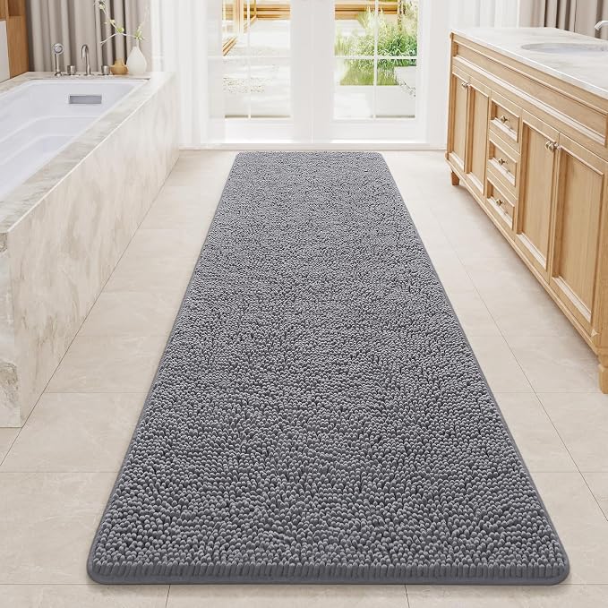 LOCHAS Luxury Bathroom Rug Shaggy Bath Mat 24 x 80 Inch, Washable Non Slip Bath by LOCHAS