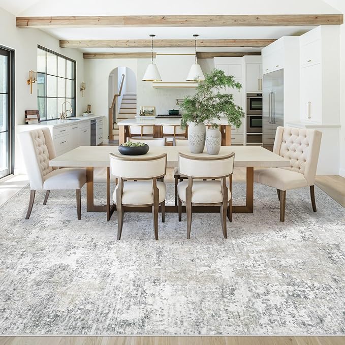 8x10 Area Rugs for Living Room, Washable Modern Abstract Large Area Rug Neutral - Image 6