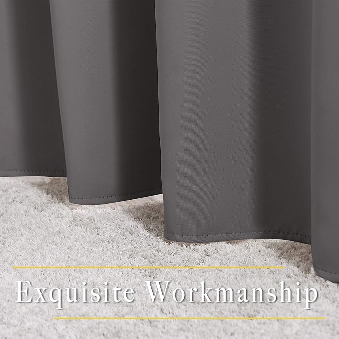 NICETOWN Bedroom Grey Blackout 120 inch Curtains - Image 8