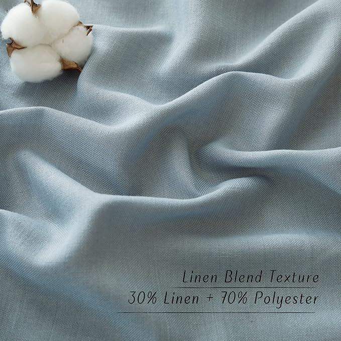 NICETOWN Thick Linen Blend Curtains Flax Textured - Image 6