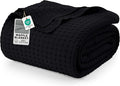 Utopia Bedding Black 100% Cotton Waffle Blanket 300 GSM Soft Lightweight by UTOPIABEDDING