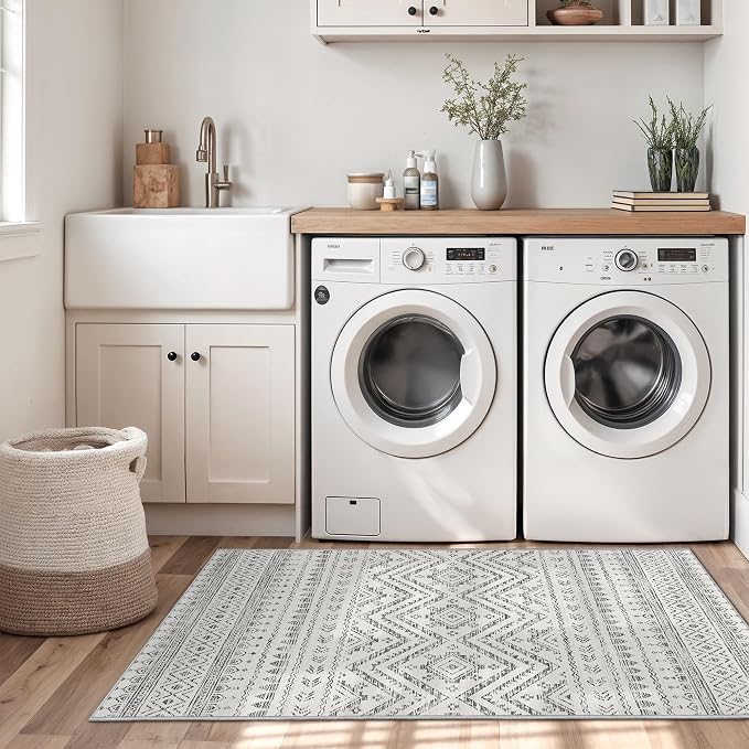 3x5 Washable Rug Moroccan Small Entryway Rug Non Slip Indoor Floor Carpet - Image 8