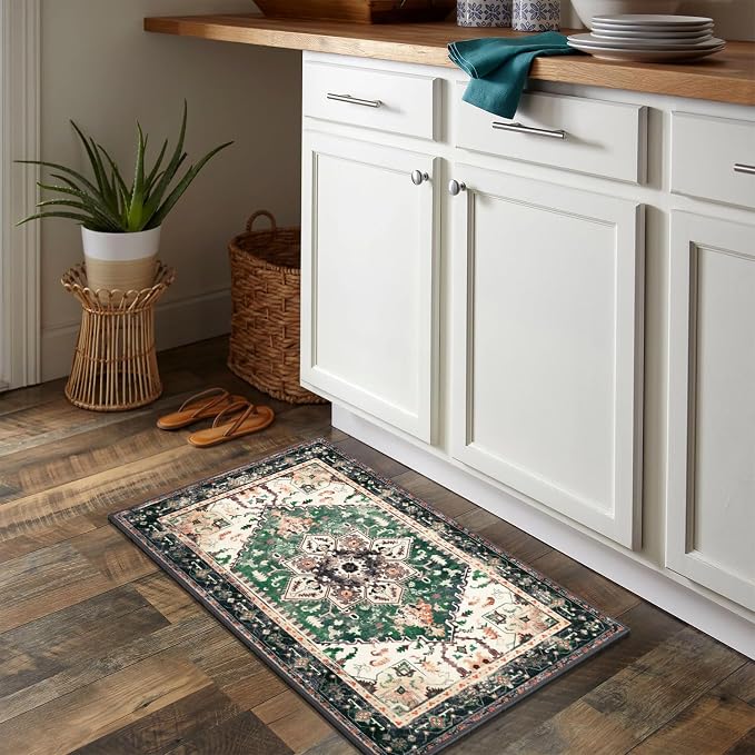 Yamaziot Washable Area Rug, 2x3 Small Entryway Rug Non-Slip Boho Vintage Rug - Image 6