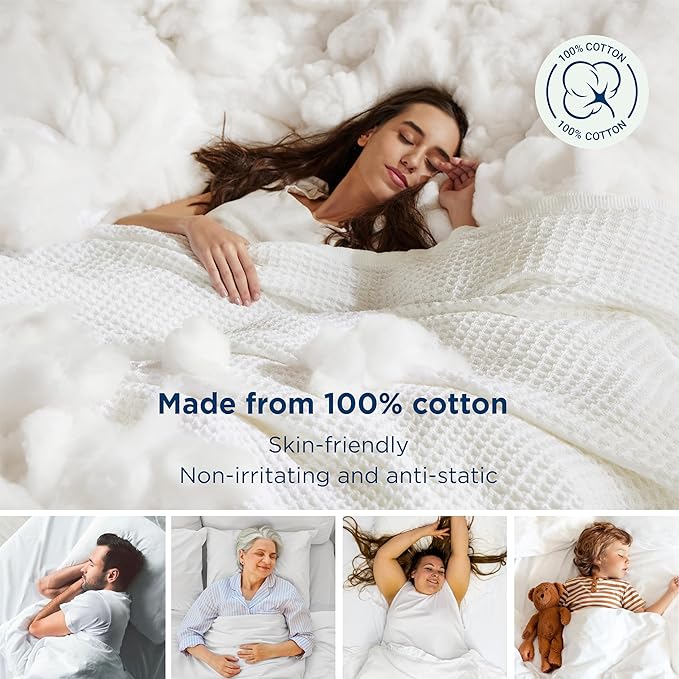 Bedsure Gentlesoft 100% Cotton Blanket Queen Size - Image 3