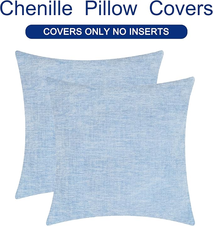 CaliTime Throw Pillow Covers Decorative 20 X 20 Inches Pack of 2 Cozy Chenille - Image 6