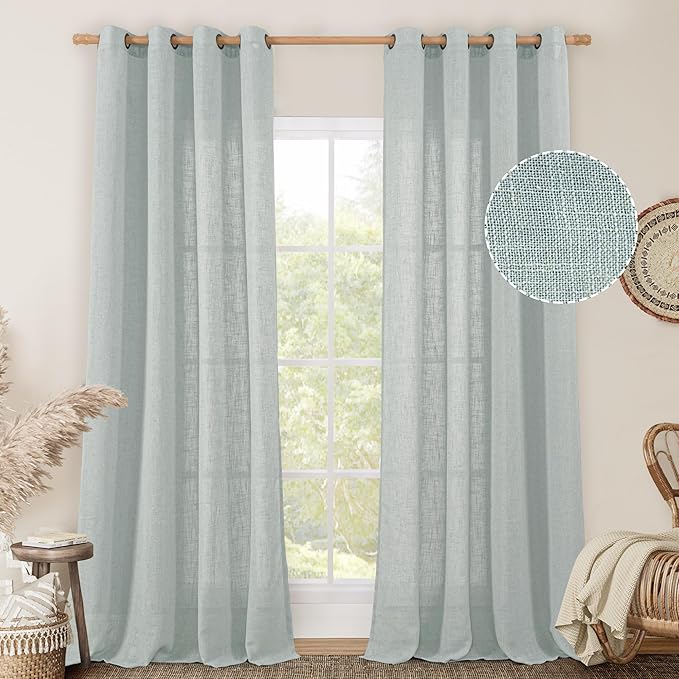 LAMIT 102 Inch Sheer Linen Curtains by LAMIT