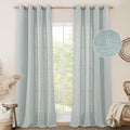 LAMIT Linen Semi Sheer Curtains 96 inches Long 2 Panels Set, Light Filtering by LAMIT