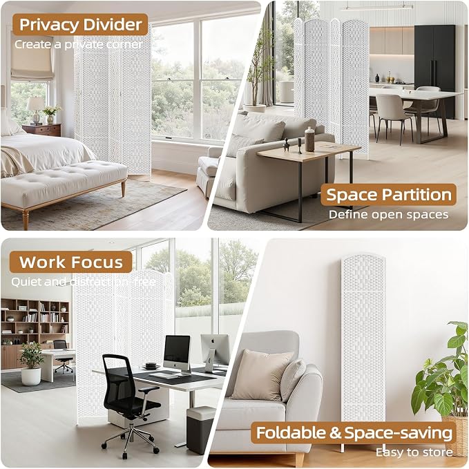 HALLYBEE Room Divider for Space Separation, Room Dividers and Folding Privacy - Image 7