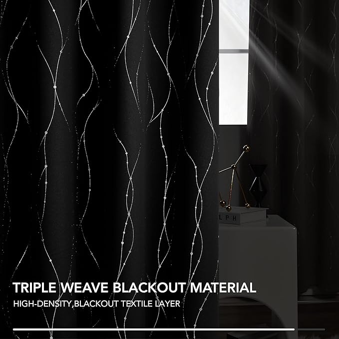Deconovo Blackout Curtains 72 Inch Long 2 Panels, Thermal Insulated Noise - Image 5