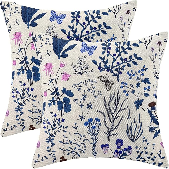AEIOAE Summer Pillow Covers 20x20 Inch Set of 2, Seasonal Floral Outdoor by AEIOAE