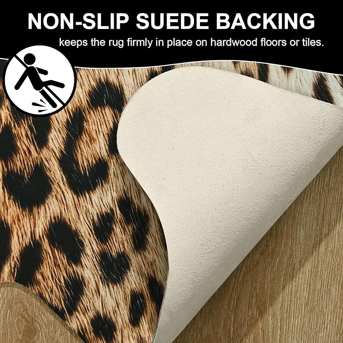 BENRON Premium Leopard Rugs for Living Room Bedroom, Non-Slip Throw Rug for - Image 6