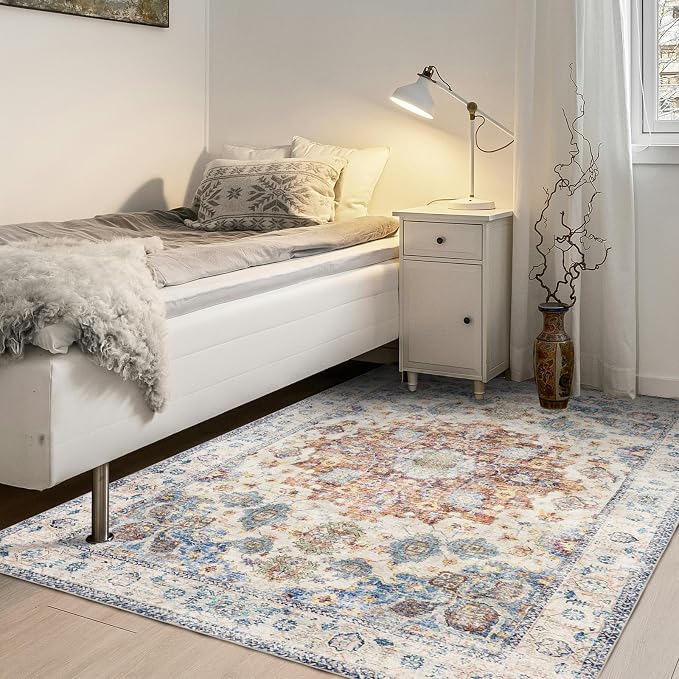 Area Rug 3×5, Vintage Boho Rug, Ultra-Soft Low Pile, Non Slip, Stain Resistant - Image 7
