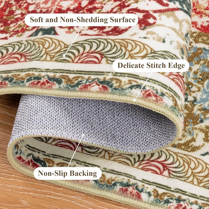 Vaukki Hallway Runner Rug, Vintage Shaggy Soft Laundry Rug Runner, Non Slip - Image 3