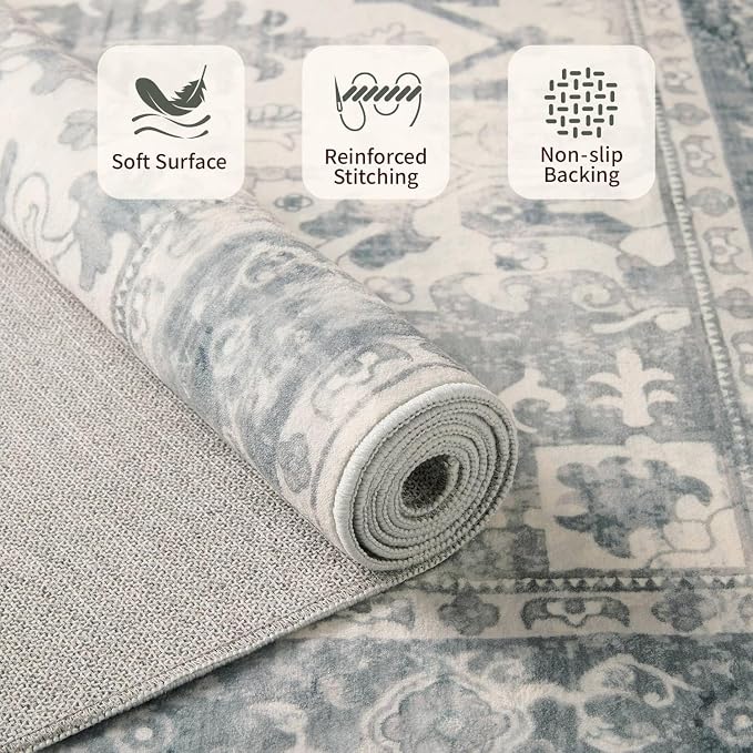 Rugxara Area Rugs 5x7, Washable Rugs - Image 6