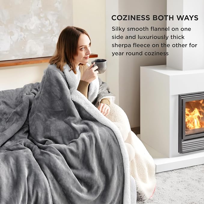 Bedsure GentleSoft Sherpa Fleece Throw Blanket - Image 3