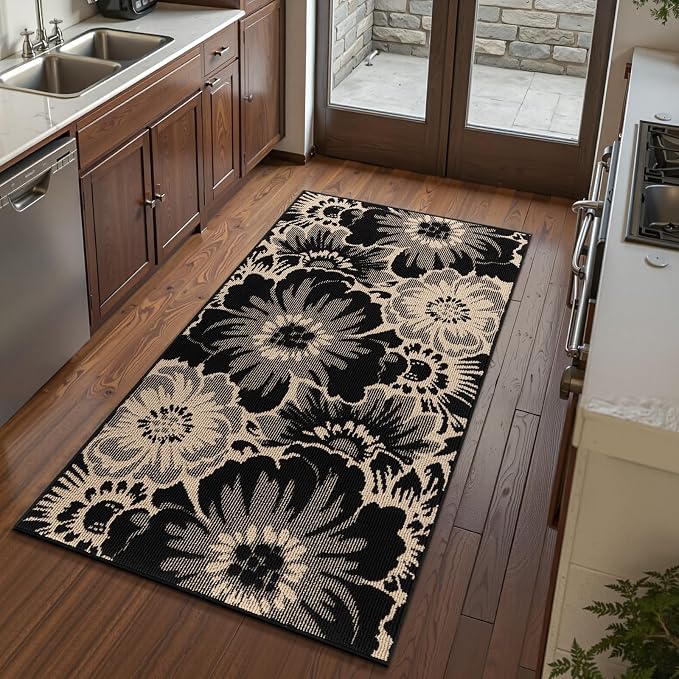 Findosom Washable Area Rug 3x5, Non Slip High-Low Textured Floral Rugs - Image 8