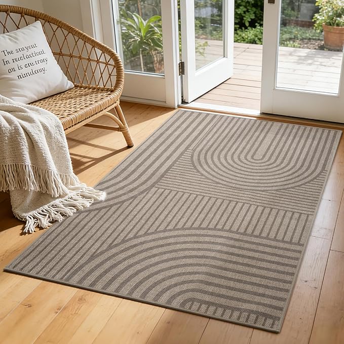 Front Door Mat 36'x59'', Absorbent Dirt Resist Washable Non Slip Low-Profile by QiCaiJia