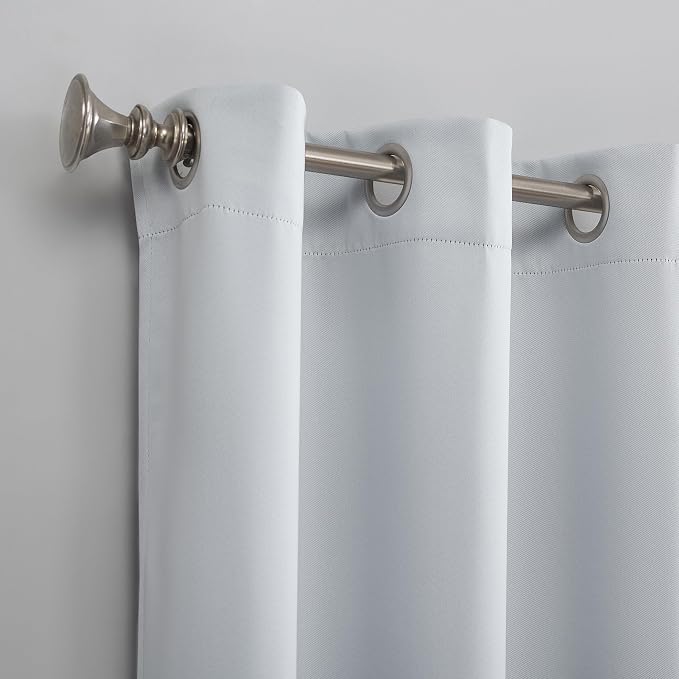 Sun Zero Easton Energy Saving Blackout Grommet Curtain Panel, Dove White - Image 2