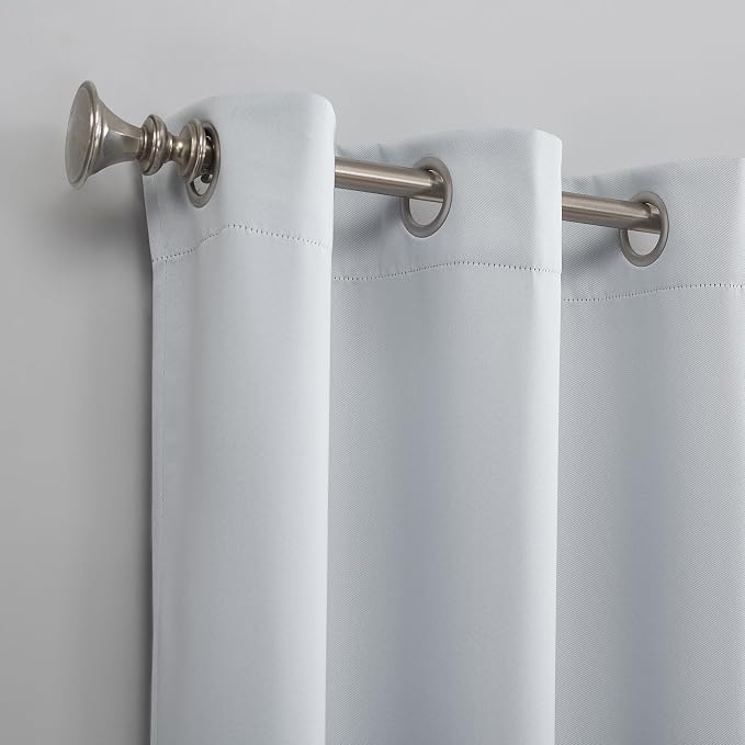 Sun Zero Easton Energy Saving Blackout Grommet Curtain Panel, Oyster White - Image 2