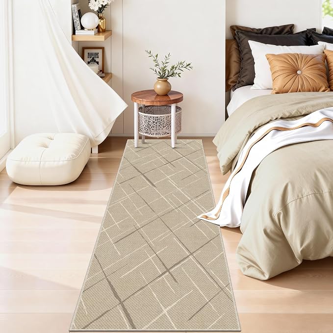 Modern Line Washable Runner Rug 2x6, Woven Non-Shedding Thin Runners - Image 9