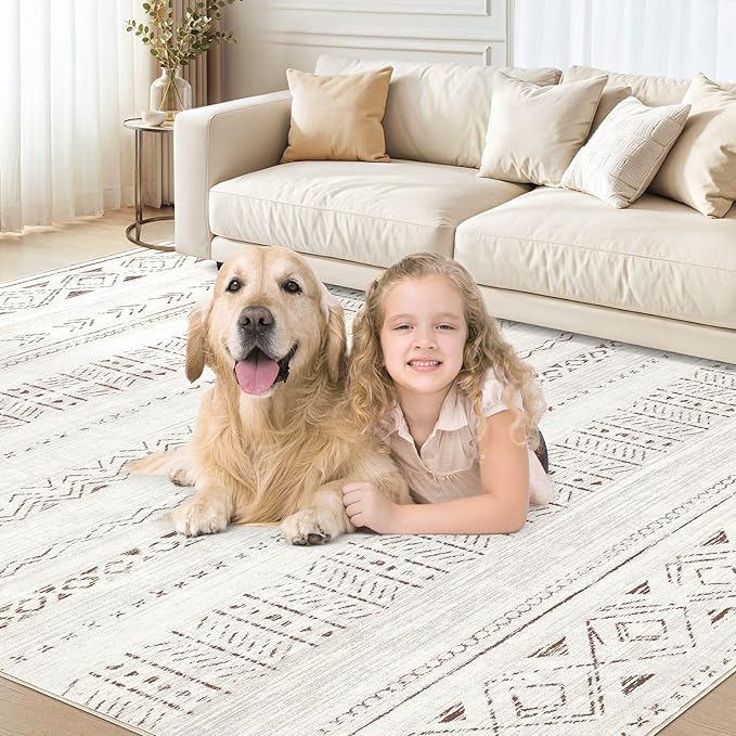 cotiled 10x14 Area Rug Living Room: Washable Boho Rugs - Image 5