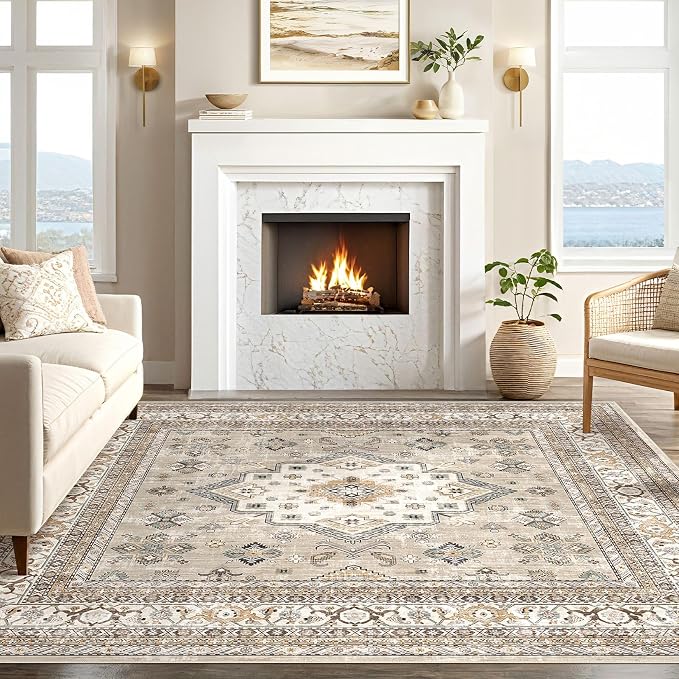 Vintage Living Room Square Area Rug 8x8 - Image 5